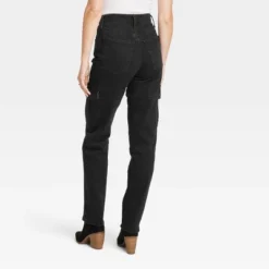 Women's High-Rise 90's Straight Cargo Jeans - Universal Thread™ Black