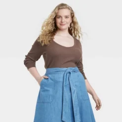 Women's Long Sleeve Ribbed V-Neck T-Shirt - Universal Thread™ -Universal Thread GUEST 05b1c832 d529 44b0 9ec6 13adaecf7c7d