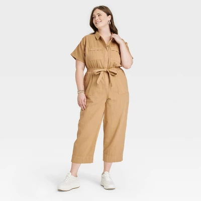 Women's Short Sleeve Button-Front Boilersuit - Universal Thread™ 5 Women's Short Sleeve Button-Front Boilersuit - Universal Thread™ - Image 3