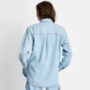 Women's Oversized Long Sleeve Collared Button-Down Denim Shirt - Universal Thread™ Light Wash