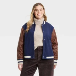 Women's Shrunken Varsity Jacket - Universal Thread™ -Universal Thread GUEST 3217edd9 5435 4696 843d 9a1030ace912