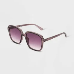 Women's Shiny Plastic Square Sunglasses- Universal Thread™ Purple