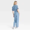 Women's Button-Front Short Sleeve Boilersuit - Universal Thread™ Indigo -Universal Thread GUEST 4e8d8d6c 162e 4b8f baf1 4abe2aa6f11e