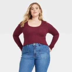 Women's Long Sleeve Ribbed Scoop Neck T-Shirt - Universal Thread™ -Universal Thread GUEST 4faaf608 e5e8 493d 9a34 c840a66a5f91