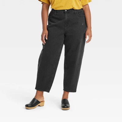 Women's High-Rise Balloon Jeans - Universal Thread™ Black 6 Women's High-Rise Balloon Jeans - Universal Thread™ Black - Image 4