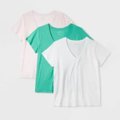 Women's 3pk Fitted V-Neck Short Sleeve T-Shirt - Universal Thread™ -Universal Thread GUEST 5de6f0f4 66cf 45bc 8c32 f218edeeb497