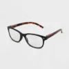 Women's Tortoise Print Gloss Plastic Square Blue Light Filtering Reading Glasses - Universal Thread™ Black -Universal Thread GUEST 5e031e3a 2493 4925 83d6 479ecf28818b 1