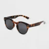 Women's Shiny Plastic Round Sunglasses - Universal Thread™ Brown -Universal Thread GUEST 70bc2b24 ad27 4e16 8808 9d258e31c936