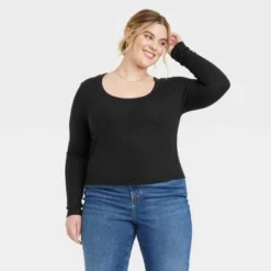 Women's Long Sleeve Ribbed Scoop Neck T-Shirt - Universal Thread™ -Universal Thread GUEST 79d5e5ec 92ea 490b a77f f7cc45e6dd48