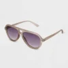 Women's Matte Plastic Aviator Sunglasses With Gradient Lenses - Universal Thread™ Dark Taupe -Universal Thread GUEST 866cc15f af2a 4af2 a2df e0a1385fc010