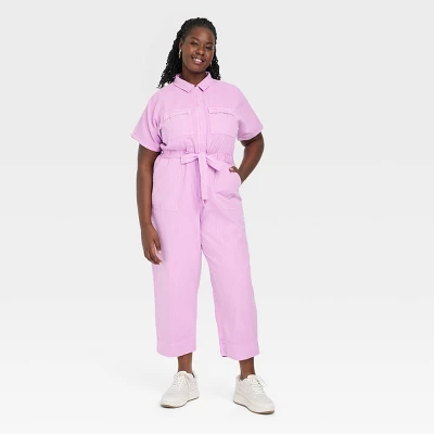 Women's Short Sleeve Button-Front Boilersuit - Universal Thread™ 8 Women's Short Sleeve Button-Front Boilersuit - Universal Thread™ - Image 6