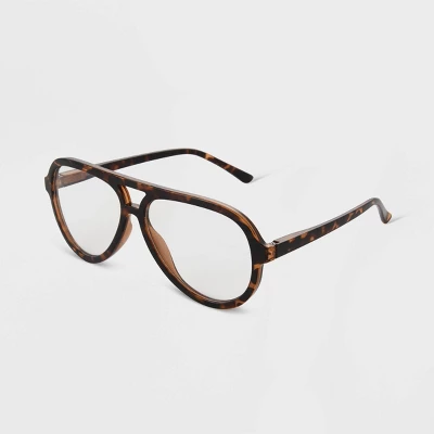 Women's Gloss Plastic Aviator Blue Light Filtering Glasses - Universal Thread™ Tortoise 3 Women's Gloss Plastic Aviator Blue Light Filtering Glasses - Universal Thread™ Tortoise