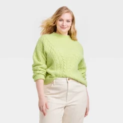 Women's Cable Mock Turtleneck Pullover Sweater - Universal Thread™ -Universal Thread GUEST 9c9d9ae6 bca7 47c2 a087 f6fc4b295ea1