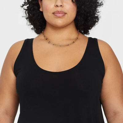 Paper Clip Chain Necklace - Universal Thread™ Worn Gold 3 Paper Clip Chain Necklace - Universal Thread™ Worn Gold