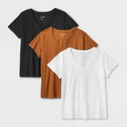 Women's 3pk Fitted V-Neck Short Sleeve T-Shirt - Universal Thread™ -Universal Thread GUEST bf56bea9 ea3a 4b86 839d 0cab582e8274