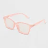 Women's Shiny Plastic Rectangle Blue Light Filtering Reading Glasses - Universal Thread™ Rose Pink -Universal Thread GUEST cc3b730d ddf4 4ac0 bbd0 891cdae39026
