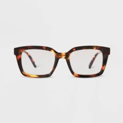 Women's Tortoise Print Shiny Plastic Rectangle Blue Light Filtering Reading Glasses - Universal Thread™ Dark Brown -Universal Thread GUEST cd4708f9 8506 4e9e a404 af709d9e47f1