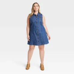 Women's Sleeveless Denim Dress - Universal Thread™ Dark Blue -Universal Thread GUEST d1c35d72 bcf1 4369 8457 20afde6e5ad5