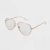 Women's Gloss Metal Aviator Blue Light Filtering Reading Glasses - Universal Thread™ Clear Gold -Universal Thread GUEST d8e9579e 702b 4371 8d9b 7788835e7297 1