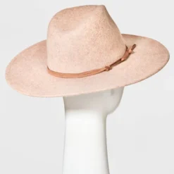 Wide Brim Felt Fedora Hat - Universal Thread™ Taupe