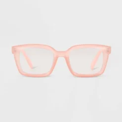 Women's Shiny Plastic Rectangle Blue Light Filtering Reading Glasses - Universal Thread™ Rose Pink -Universal Thread GUEST e28a59fa 3da7 4e8b 9151 fd721508b55c