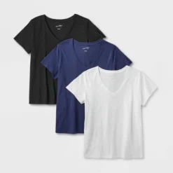 Women's 3pk Fitted V-Neck Short Sleeve T-Shirt - Universal Thread™ -Universal Thread GUEST fb60aa59 31fb 41e2 a3c0 2bf3edad911f