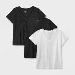 Women's 3pk Fitted V-Neck Short Sleeve T-Shirt - Universal Thread™ -Universal Thread GUEST fba90a64 b229 41a9 aaeb 292e6797cf00